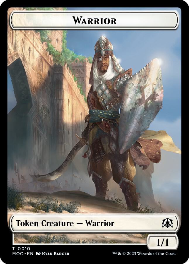 Warrior // Emblem - Elspeth, Sun's Champion Double-sided Token [Commander: March of the Machine] 10 // 43