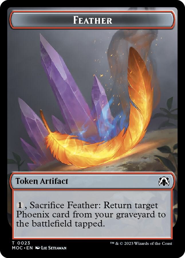 Feather // Servo Double-sided Token [Commander: March of the Machine] 23 // 42