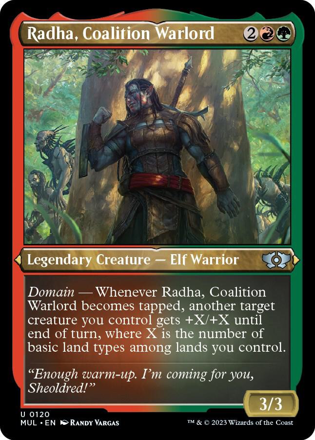 Radha, Coalition Warlord (Foil Etched) [March of the Machine: Multiverse Legends] 120
