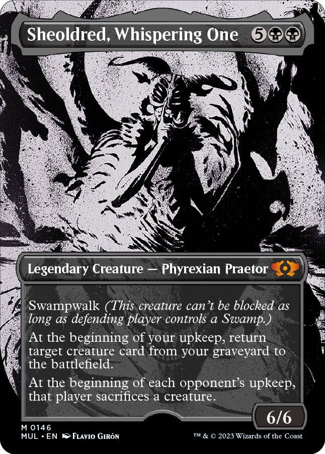 Sheoldred, Whispering One (Halo Foil) [March of the Machine: Multiverse Legends] 146