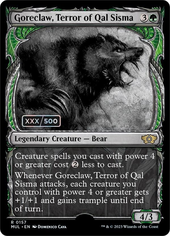 Goreclaw, Terror of Qal Sisma (Serial Numbered) [March of the Machine: Multiverse Legends] 157