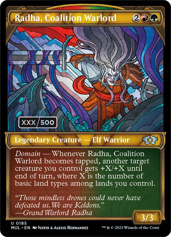 Radha, Coalition Warlord (Serial Numbered) [March of the Machine: Multiverse Legends] 185