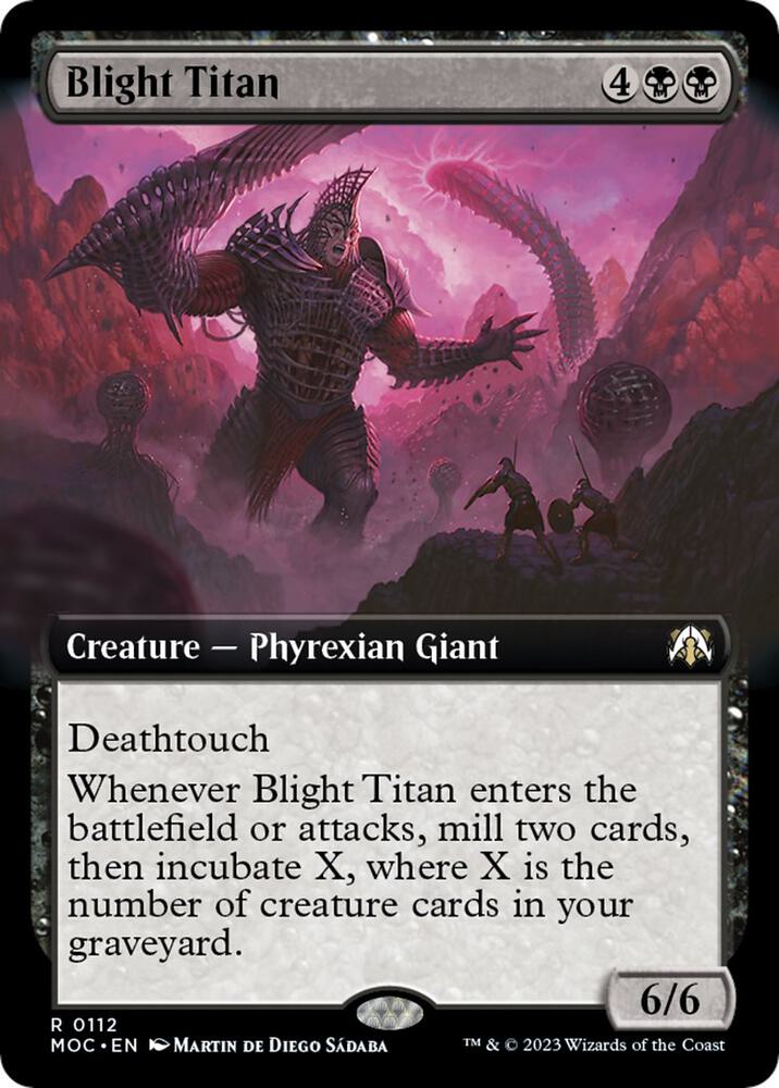 Blight Titan (Extended Art) [Commander: March of the Machine] 112