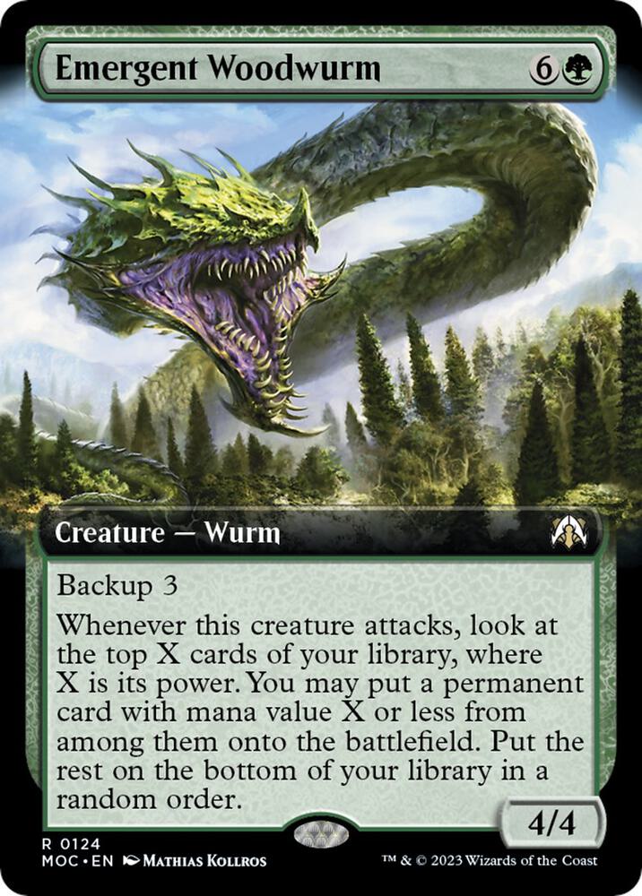 Emergent Woodwurm (Extended Art) [Commander: March of the Machine] 124