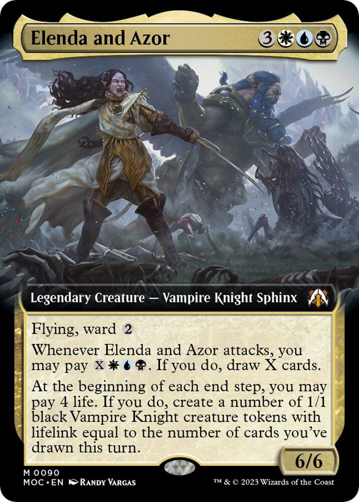 Elenda and Azor (Extended Art) [Commander: March of the Machine] 90