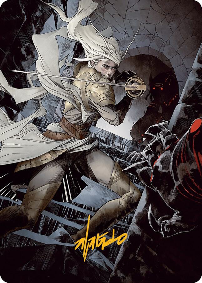 Thalia, Guardian of Thraben Art Card (Gold-Stamped Signature) [Art Series: March of the Machine] 67