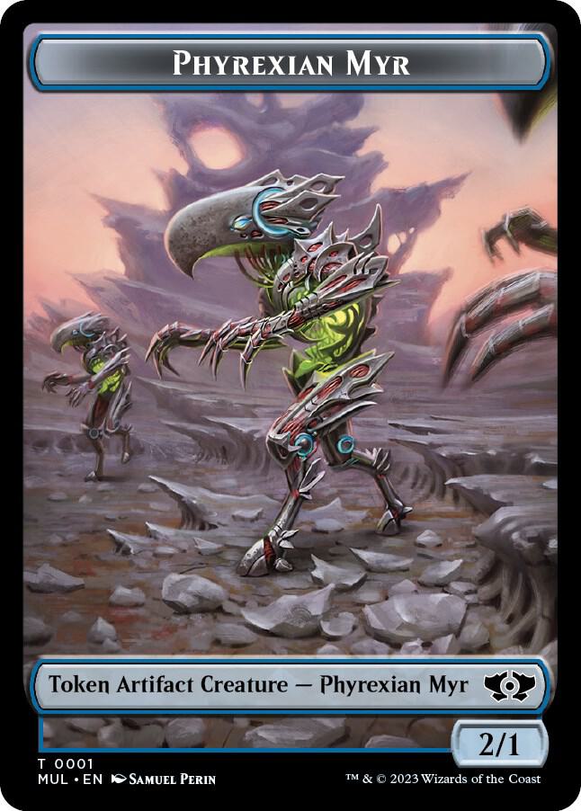 Phyrexian Myr // Emblem - Wrenn and Realmbreaker Double-Sided Token [March of the Machine] 1 // 23