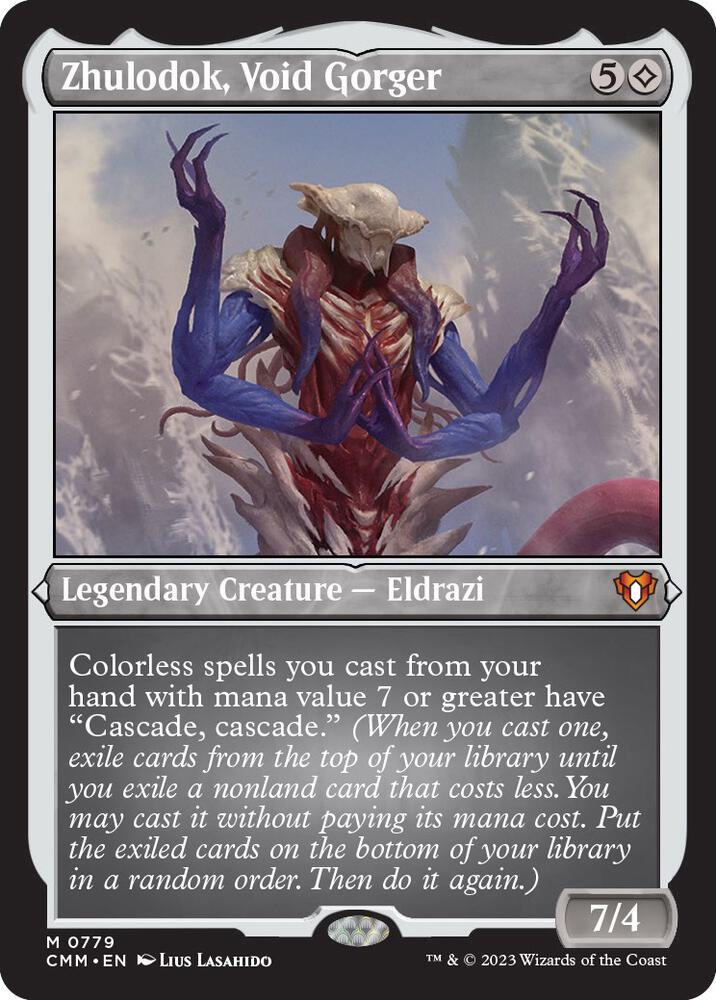 Zhulodok, Void Gorger (Display Commander) (Foil Etched) - Thick Stock [Commander Masters] 779