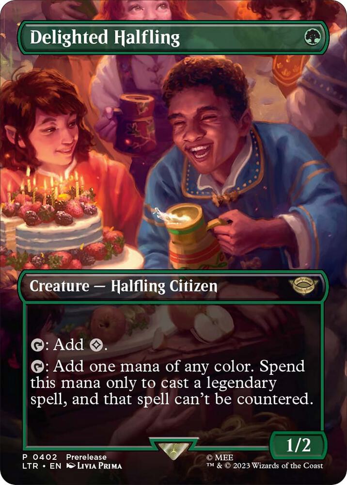 Delighted Halfling (Borderless) [Universes Beyond: The Lord of the Rings: Tales of Middle-earth] 402