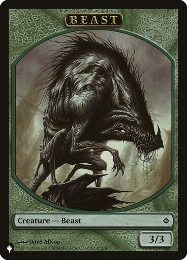 Beast // Emblem - Liliana, Defiant Necromancer Double-Sided Token [The List Reprints] 1 // 13