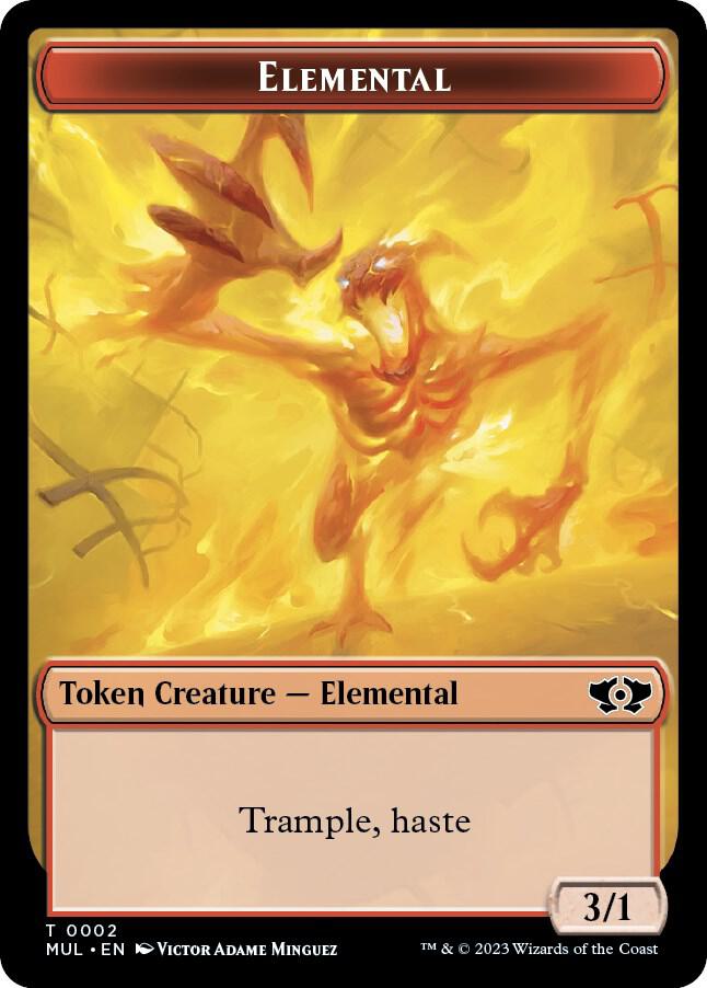 Elemental (0002) // Emblem - Teferi's Talent Double-Sided Token [Commander: March of the Machine] 2 // 44