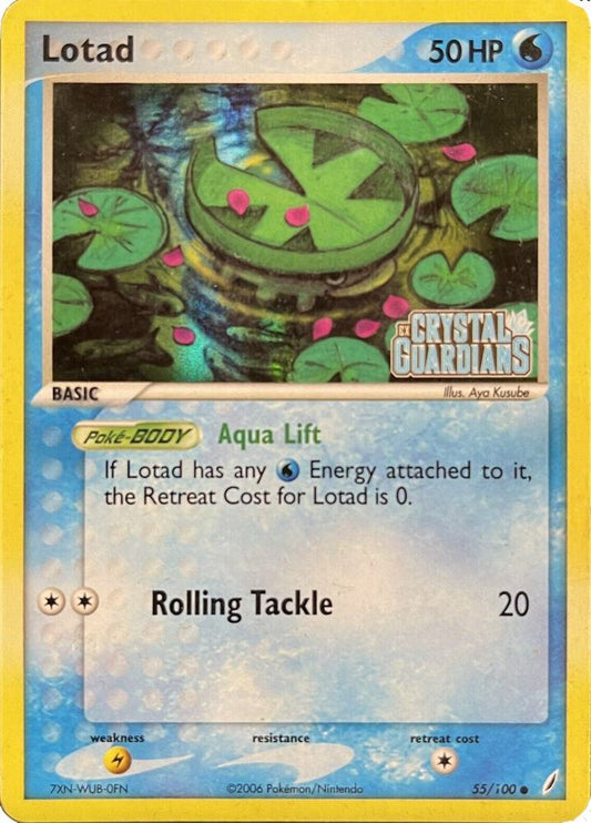 Lotad - 055/100 (EX Crystal Guardians Reverse Holofoil) [Crystal Guardians] 55/100