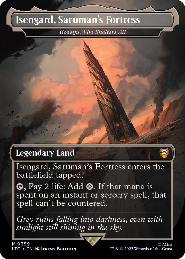 Isengard, Saruman's Fortress - Boseiju, Who Shelters All (Borderless) [Commander: The Lord of the Rings: Tales of Middle-earth] 359