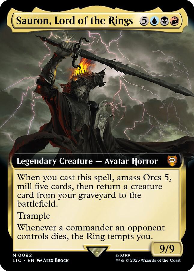 Sauron, Lord of the Rings (Extended Art) [Commander: The Lord of the Rings: Tales of Middle-earth] 92