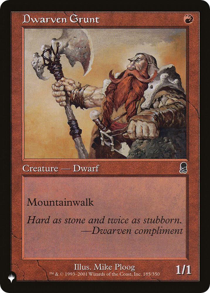 Dwarven Grunt [The List Reprints] 185/350