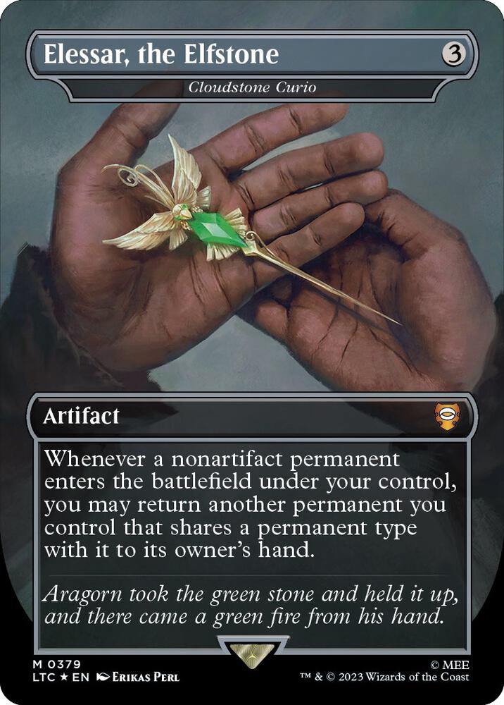 Elessar, the Elfstone - Cloudstone Curio (Borderless) (Surge Foil) [Commander: The Lord of the Rings: Tales of Middle-earth] 379