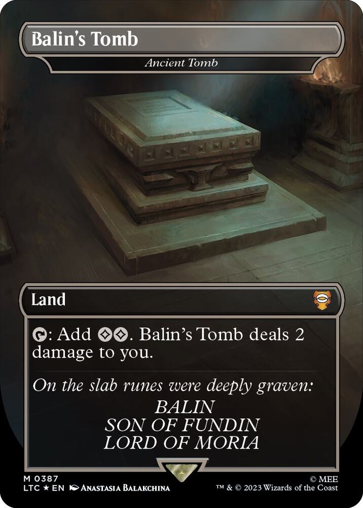 Balin's Tomb - Ancient Tomb (Borderless) (Surge Foil) [Commander: The Lord of the Rings: Tales of Middle-earth] 387