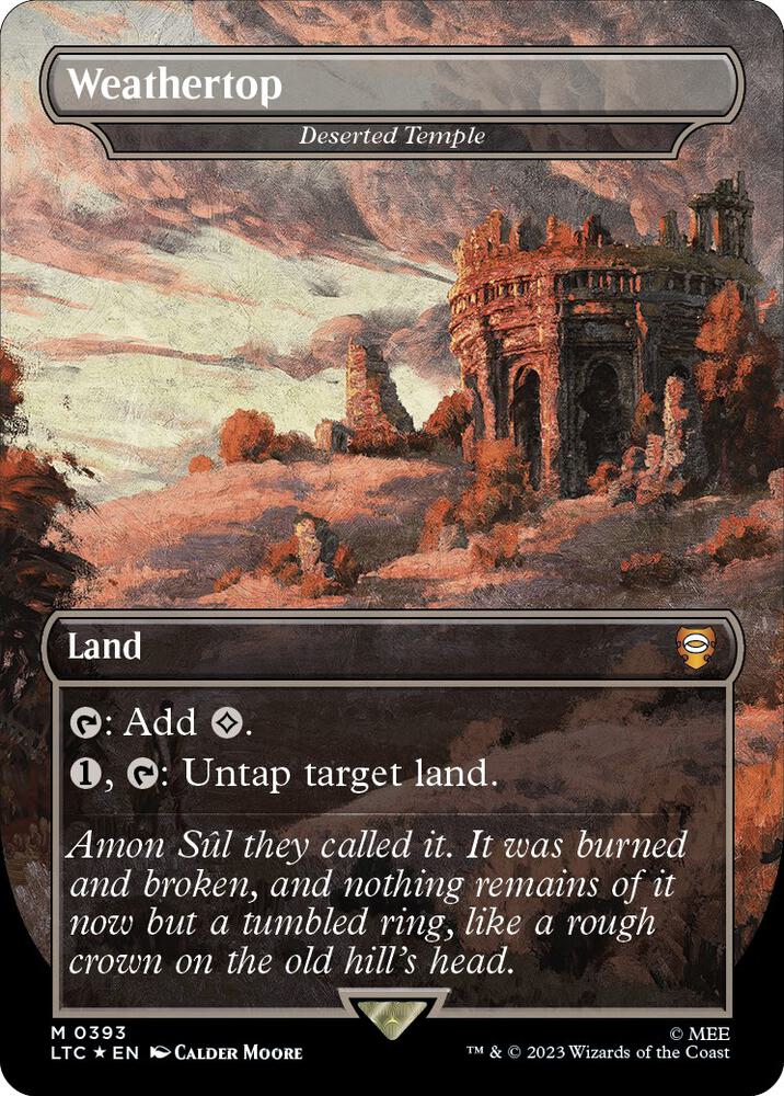 Weathertop - Deserted Temple (Borderless) (Surge Foil) [Commander: The Lord of the Rings: Tales of Middle-earth] 393