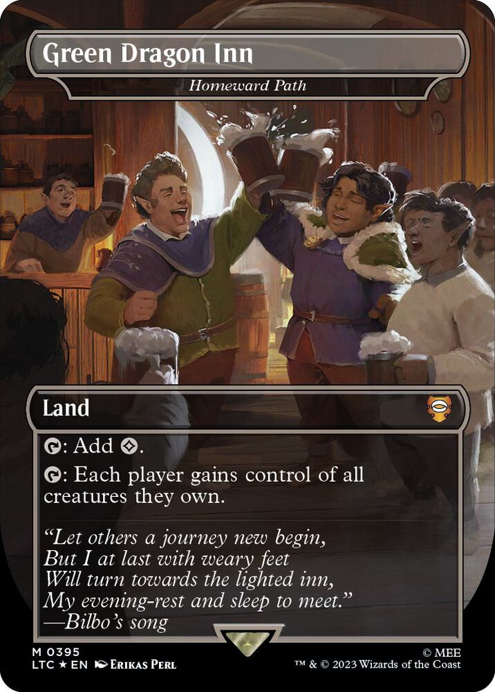 Green Dragon Inn - Homeward Path (Borderless) (Surge Foil) [Commander: The Lord of the Rings: Tales of Middle-earth] 395