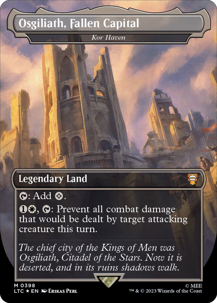 Osgiliath, Fallen Capital - Kor Haven (Borderless) (Surge Foil) [Commander: The Lord of the Rings: Tales of Middle-earth] 398