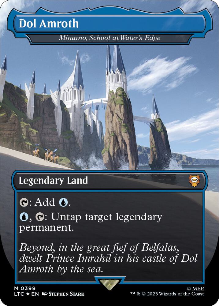 Dol Amroth - Minamo, School at Water's Edge (Borderless) (Surge Foil) [Commander: The Lord of the Rings: Tales of Middle-earth] 399