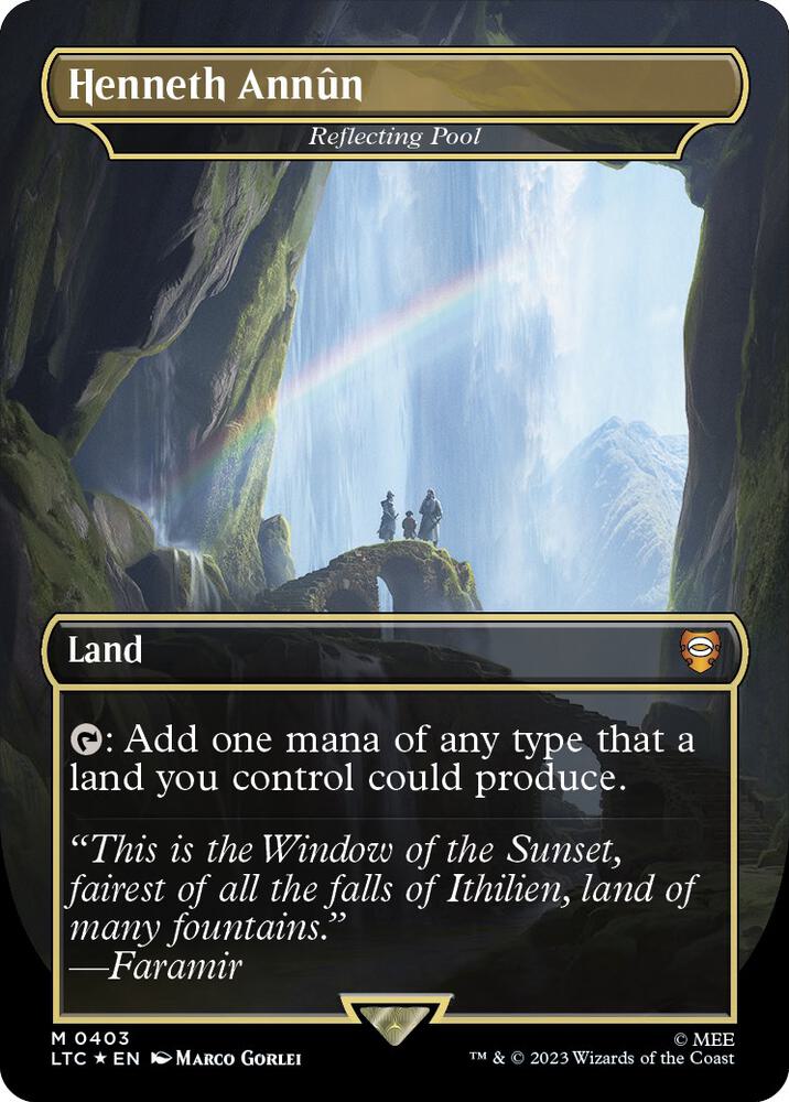 Henneth Annun - Reflecting Pool (Borderless) (Surge Foil) [Commander: The Lord of the Rings: Tales of Middle-earth] 403