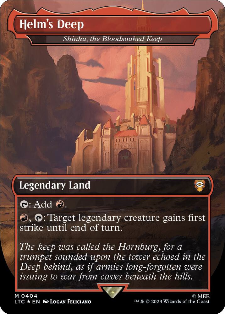 Helm's Deep - Shinka, the Bloodsoaked Keep (Surge Foil) [Commander: The Lord of the Rings: Tales of Middle-earth] 404
