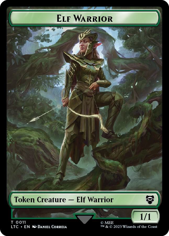 Elf Warrior // Treasure Double-Sided Token [Commander: The Lord of the Rings: Tales of Middle-earth] 11 // 12