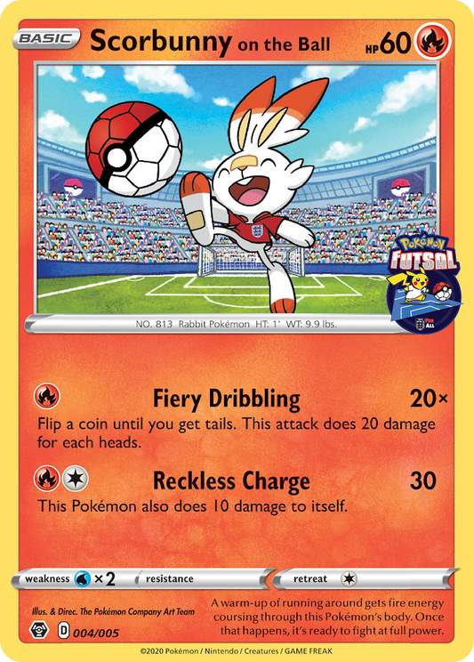 Scorbunny on the Ball - 4/5 Pokémon Futsal Collection