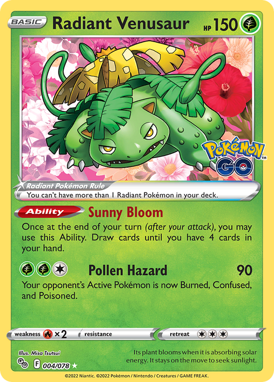 Radiant Venusaur - 4/78 Pokémon GO