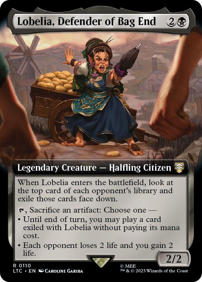 Lobelia, Defender of Bag End (Extended Art) [Commander: The Lord of the Rings: Tales of Middle-earth] 110