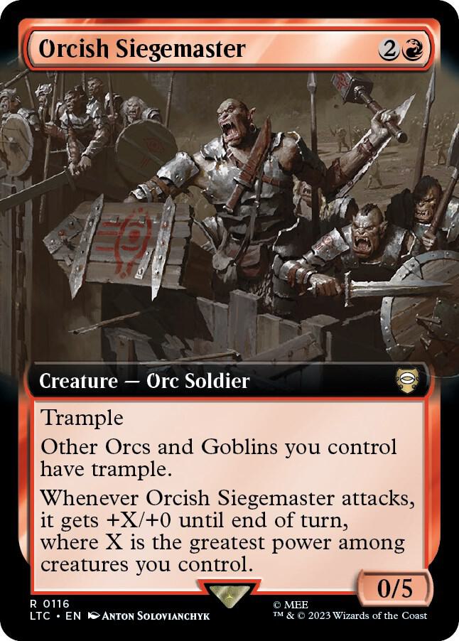 Orcish Siegemaster (Extended Art) [Commander: The Lord of the Rings: Tales of Middle-earth] 116
