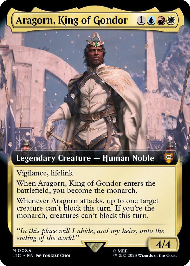 Aragorn, King of Gondor (Extended Art) [Commander: The Lord of the Rings: Tales of Middle-earth] 85