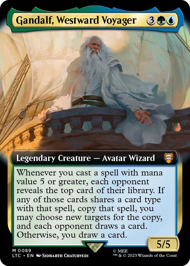 Gandalf, Westward Voyager (Extended Art) [Commander: The Lord of the Rings: Tales of Middle-earth] 89