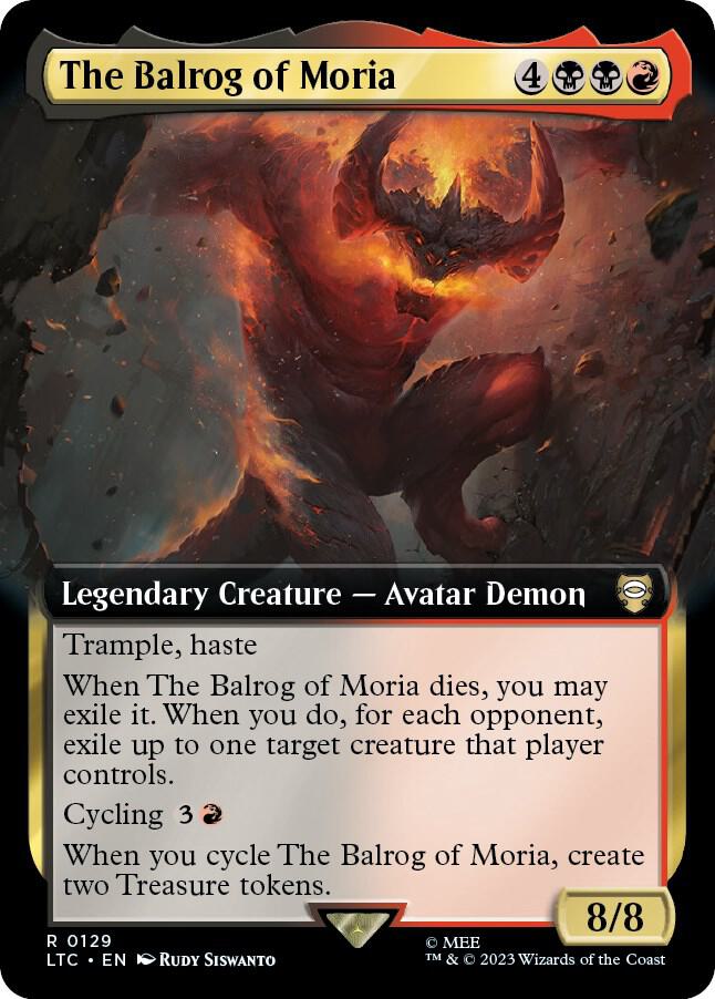 The Balrog of Moria (Extended Art) [Commander: The Lord of the Rings: Tales of Middle-earth] 129