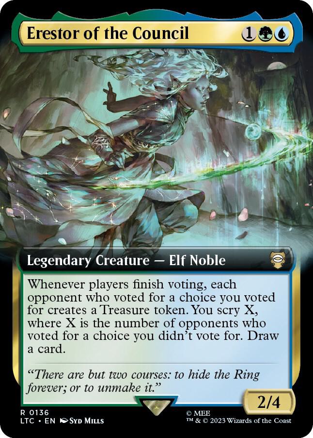 Erestor of the Council (Extended Art) [Commander: The Lord of the Rings: Tales of Middle-earth] 136