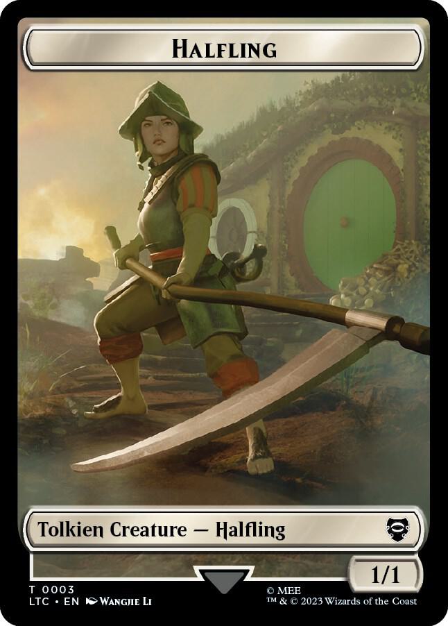 Halfling // Treasure Double-Sided Token [Commander: The Lord of the Rings: Tales of Middle-earth] 3 // 12