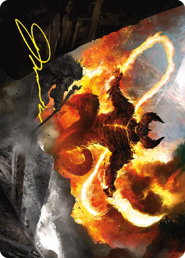 The Balrog, Flame of Udun Art Card (Gold-Stamped Signature) [Art Series: Universes Beyond: The Lord of the Rings: Tales of Middle-earth] 36