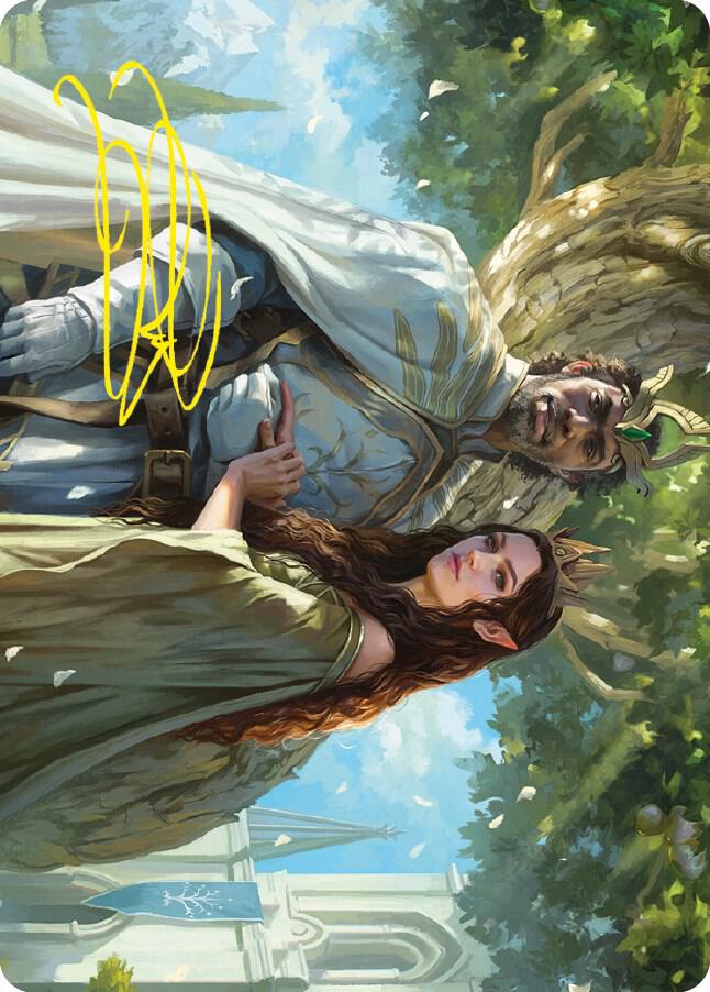 Aragorn and Arwen, Wed Art Card (Gold-Stamped Signature) [Art Series: Universes Beyond: The Lord of the Rings: Tales of Middle-earth] 33