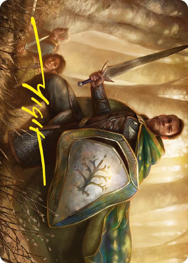Boromir, Warden of the Tower Art Card (Gold-Stamped Signature) [Art Series: Universes Beyond: The Lord of the Rings: Tales of Middle-earth] 1