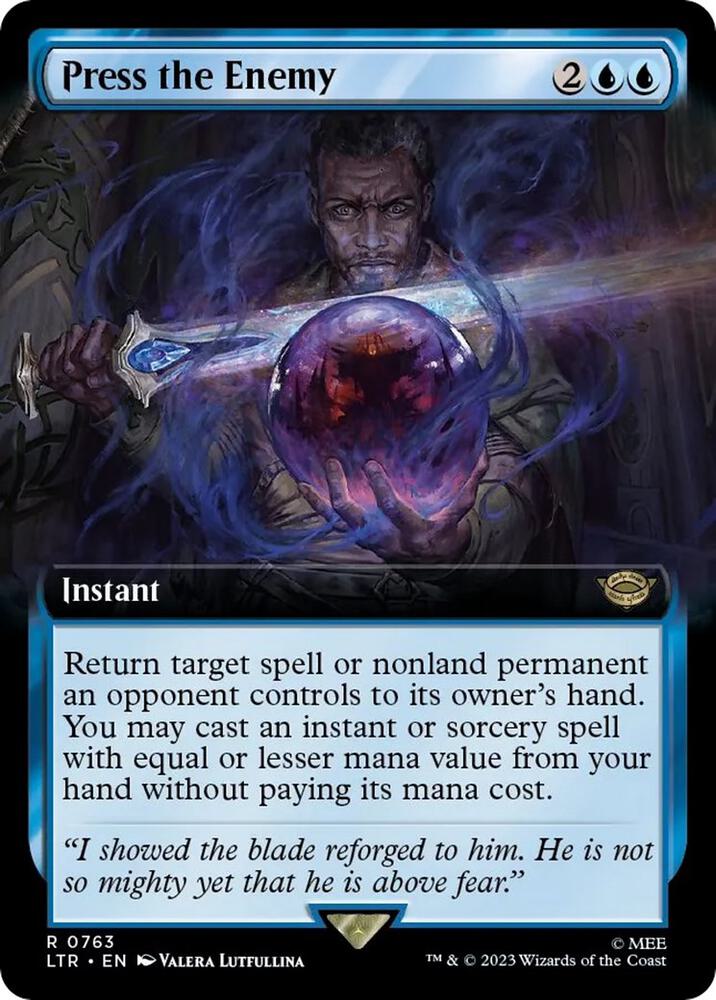 Press the Enemy (Extended Art) (Surge Foil) [Universes Beyond: The Lord of the Rings: Tales of Middle-earth] 763