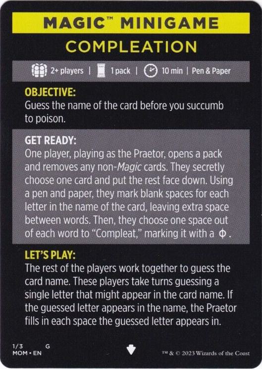 Magic Minigame: Compleation [March of the Machine] 1