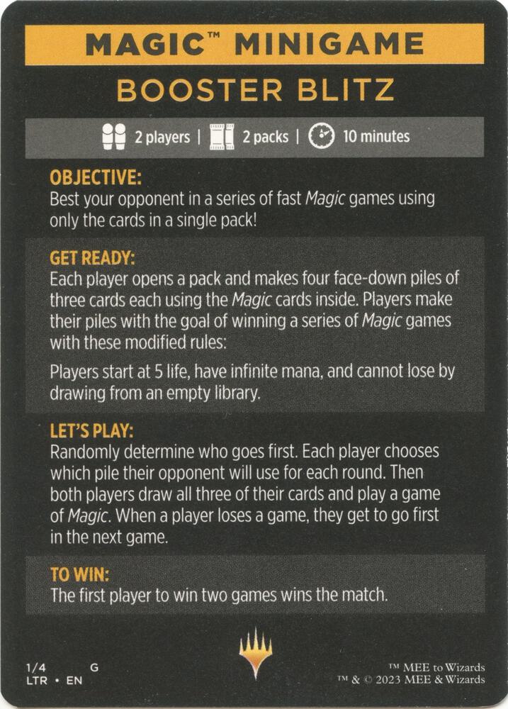 Magic Minigame: Booster Blitz [Universes Beyond: The Lord of the Rings: Tales of Middle-earth] 1