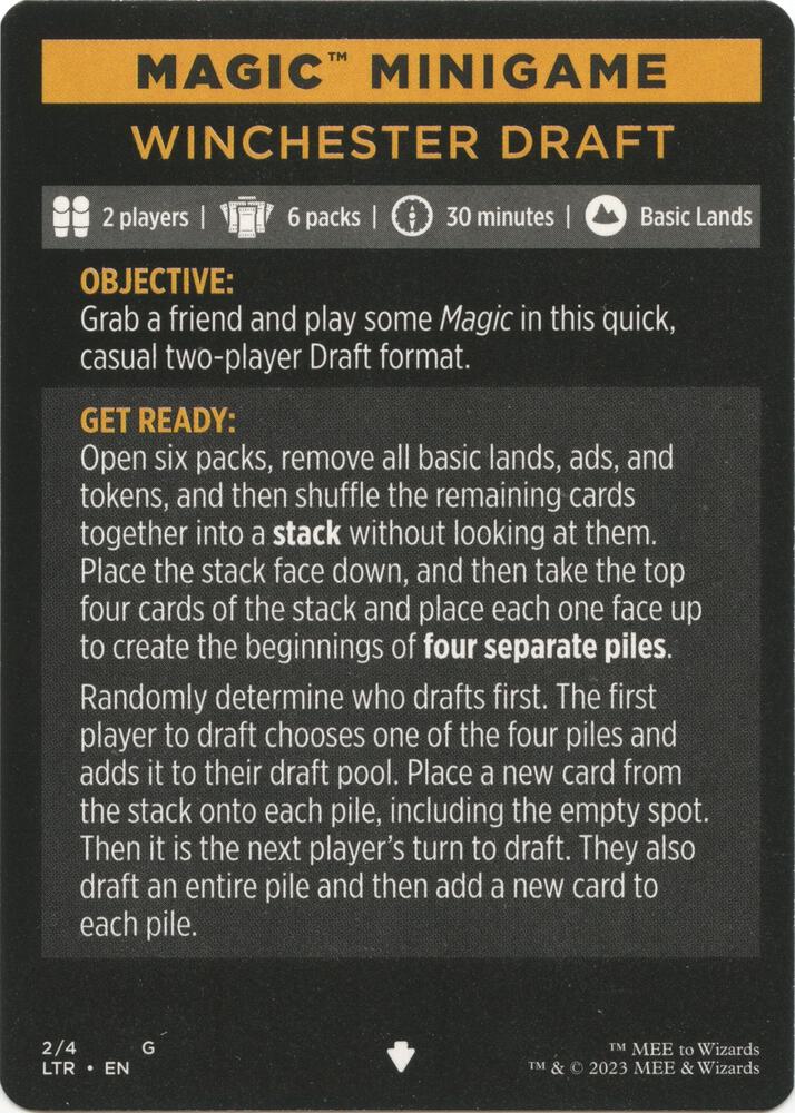 Magic Minigame: Winchester Draft [Universes Beyond: The Lord of the Rings: Tales of Middle-earth] 2