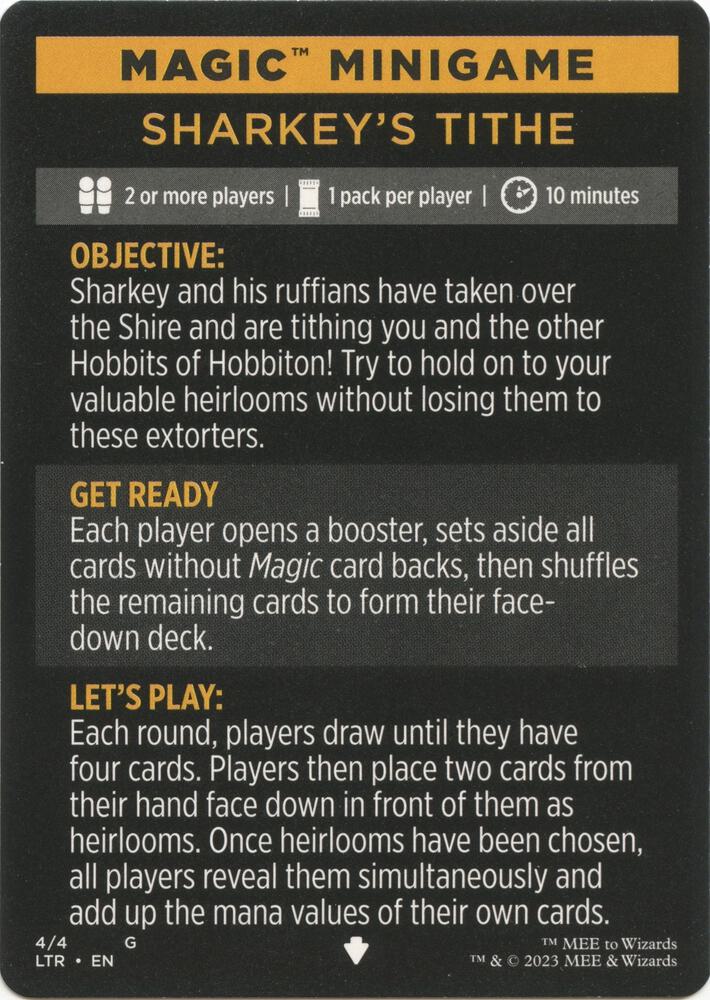Magic Minigame: Sharkey's Tithe [Universes Beyond: The Lord of the Rings: Tales of Middle-earth] 4