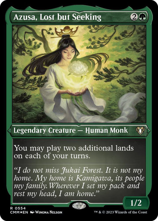 Azusa, Lost but Seeking (Foil Etched) [Commander Masters] 554