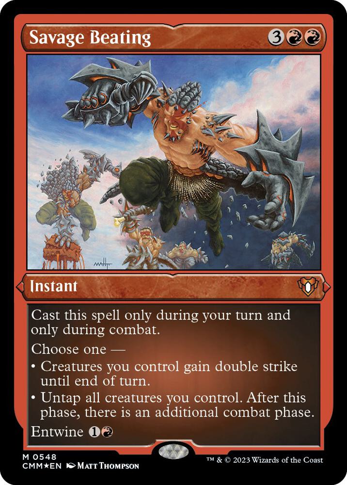 Savage Beating (Foil Etched) [Commander Masters] 548