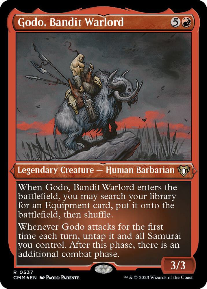 Godo, Bandit Warlord (Foil Etched) [Commander Masters] 537