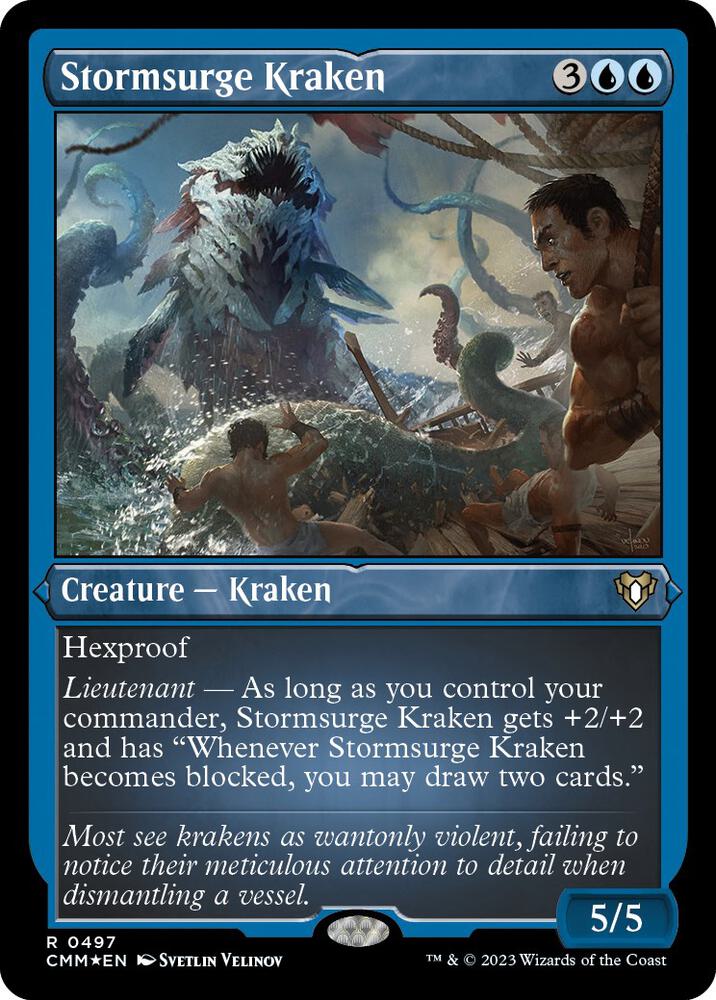 Stormsurge Kraken (Foil Etched) [Commander Masters] 497
