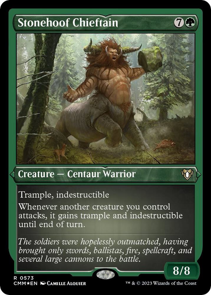 Stonehoof Chieftain (Foil Etched) [Commander Masters] 573
